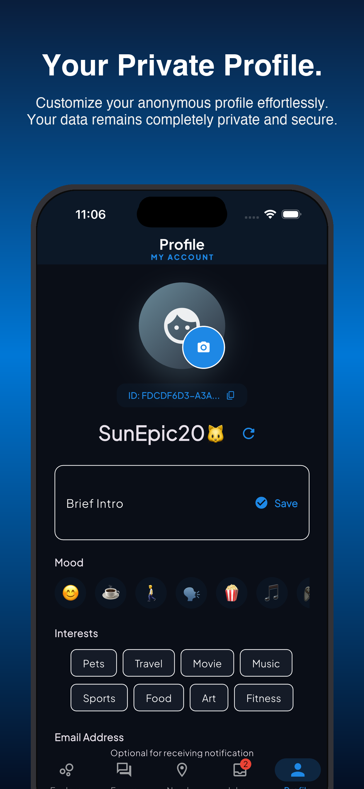 Private profile poster